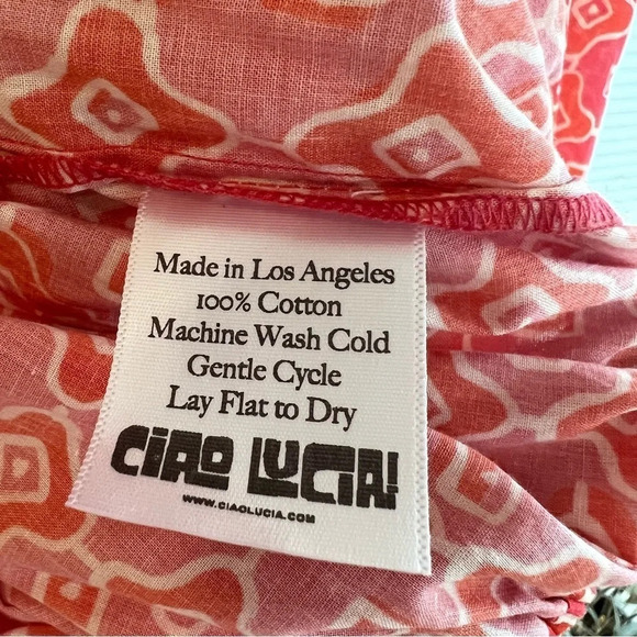 Ciao Lucia Octavia Top Poppy Red NWT Spring Colorful Beachy Coastal Casual Chic - Picture 4 of 5